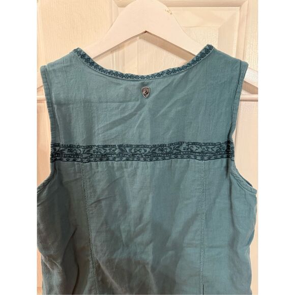 Kuhl Katrin Teal Embroidered Tank Top sz S EUC - Picture 8 of 12